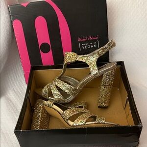 Michael Antonio Gold Glitter Women's Heels. NIB Size 10